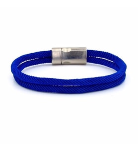 ÇİVİT MAVİ İKİ SIRALI METAL MIKNATISLI ERKEK BİLEKLİK M013J