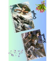 Attack on Titan anime defter seti 2 adet A4 boyutu 21*30 çizgili + kareli 60 syf
