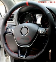 Direksiyon Kılıfı Carbon Alcantara Kırmızı Yüzüklü Opel Astra G Uyumlu