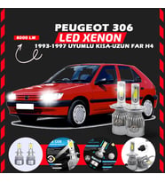 Peugeot 306 1993-1997 Uzun Kısa Far Uyumlu Şimşek Etkili Led Xenon Performance Series H4