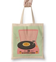 Pink Vintage Record Player 01 Bez Çanta Uzun Saplı