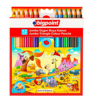 Bigpoint Jumbo Üçgen Kuru Boya Kalemi 12 Renk