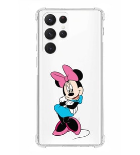 Samsung Galaxy S22 Ultra Uyumlu Köşe Korumalı Antişok  Kapak Minnie Mouse Tasarımlı Şeffaf  Kılıf