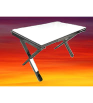 Masa 18120 Model Metal nikelaj X ayak glosspan tabla yan açılır El Yapım (Beyaz)