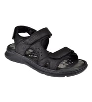 Forelli Hakiki Deri Comfort Cırtlı Erkek Sandalet FOR-40526 SİYAH NUBUK