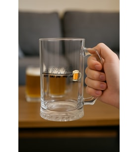 Bira Bardağı Gün Baskılı (Cam Mavi)