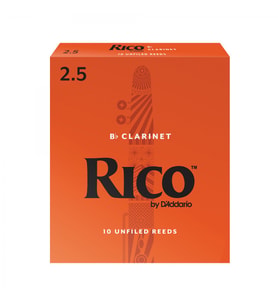 D'Addario RCA1025 Rico Bb Klarnet Kamışı No: 2.5 (Orta Seviye/Eğitim) - 10'lu Paket  Esnek ve Dayanıklı Başlangıç Kamışı, Geleneksel Kesim