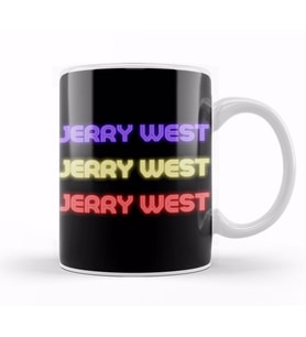 Jerry West  Basketball Gifts Vintage Retro Rainbow Quotes For BOYS AND Dad Kupa Bardak Porselen