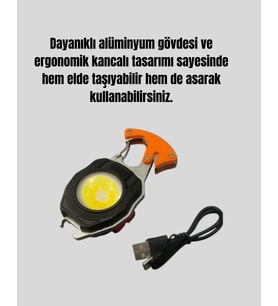 Usb Şarjlı Mini Led Anahtarlık Fener