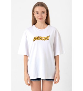 Inspector Gadget Wowsers Beyaz Kadın Oversize Tshirt