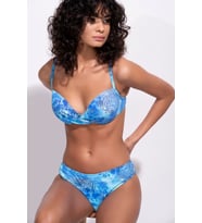 Endeep Kadın Desenli Özel Lurex Kumaşlı Balenli Destekli Bikini Takımı