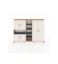 Arges Dolap 13 Raflı 6 Kapaklı 220x30x163 Çam-Aytaşı/Antrasit