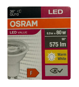Osram 6.9W (80W) 2700K (Sarı Işık) GU10 Duylu Led Spot Ampul