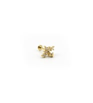 Gold Sallantılı Taç Tragus Helix Piercing - Anti Alerjik, Kararma Yapmaz