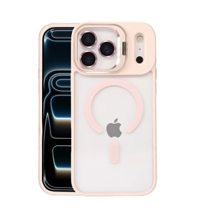 İphone 17 Remim Lensli Standlı Kapak - Pembe