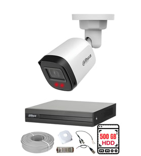 DAHUA 1 Kameralı Gece Görüşlü Su Geçirmez FULL HD Güvenlik Kamerası Seti 500GB