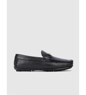 Hakiki Deri Tokalı Siyah Erkek Loafer