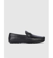 Hakiki Deri Tokalı Siyah Erkek Loafer