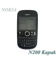 Nokia N200 Uyumlu Full Kasa Nokia Asha 200 Kapak Siyah Düğme Full Orta Kasa Kapak Yan Düğme Tuş Takımı