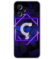 Redmi Note 12 5G Kılıf HD Desen Baskılı Kılıf - Dark Neon Yaprak Ç Harfi