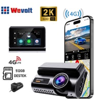 WEVOLT HB-30 YENİ 4G UZAKTAN İZLEMELİ 2K ARAÇ KAYIT KAMERASI