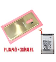 Samsung Galaxy S9 PLUS Arka Pil Batarya Kapağı + PİL (CAM) GOLD