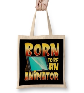 Born To Be An Animator Gifted Professional Artist Bez Çanta Uzun Saplı