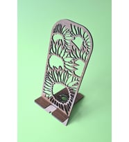 Masa Düzeni ve Şıklık İçin Desenli Ahşap MDF Telefon Standı