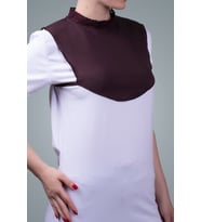 Kahve Tesettür Boyunluk Viskon Kumaş Yaka Dantelli 1004_14