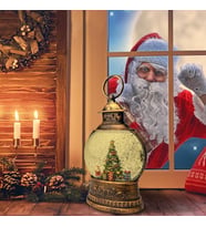 Işıklı Yılbaşı Kar Küresi Çam Ağacı Temalı