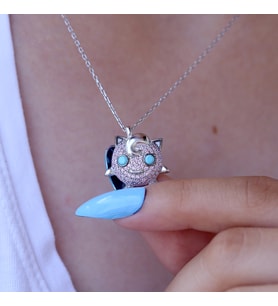 Pokemon Jigglypuff Gümüş Kolye