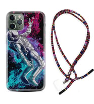 Apple iPhone 11 12 13 14 Pro Max Kılıf Boyun Asklı Rasta Silikon Astronot Signs 1753