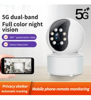 QASUL Wifi Kablosuz 1080p 2.4ghz + 5ghz 360° Hareket Izleme Sesli Cctv Ağ Ev Güvenlik Mini Ip Kamera
