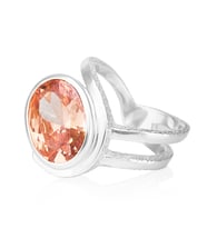 Gümüşcüm Turuncu Topaz Taşlı Kadın Gümüş Yüzük