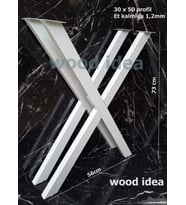wood idea Metal Masa Retro Çapraz Model Ev Ofis Dekoratif Çalışma Yemek Bilgisayar Masası Ayağı
