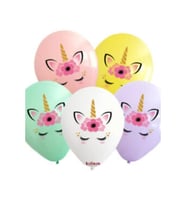 Unicorn Gold Baskılı Latex Balon 10 Adet