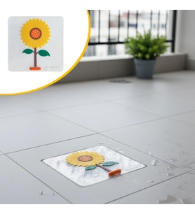 Ayçiçeği Tasarımlı Gider Koku Önleyici – Silikon Lavabo Gider Matı (5668)