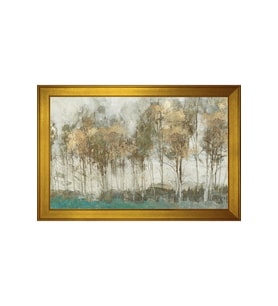 Soyut Manzara Motifli Kanvas Tablo 80 x 110 cm Gold Çerçeve