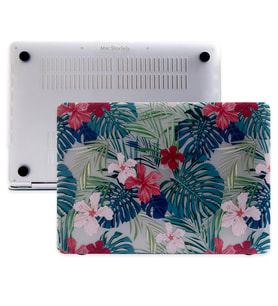 MacBook Pro Kılıf HardCase TouchBar A1707 A1990 Uyumlu Koruyucu Kılıf Flower01NL (Mürdüm)