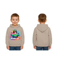 Unisex roblox Baskılı Çocuk Swaetshirt  Baskılı Kapüşonlu 3 İplik Şardonlu (Taş)