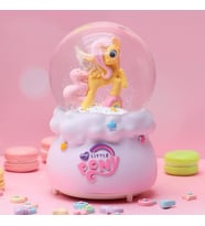 Sevimli My Little Pony Işıklı Müzikli Orta Boy Kar Küresi (Pembe)