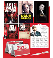Asla Vazgeçme - Ayraç - Kartpostal - Poster - Uğur Mumcu -  2026 Ajanda Gazi Paşa - Ayyıldız Ahşap Duvar Takvimi - Masa Takvimi