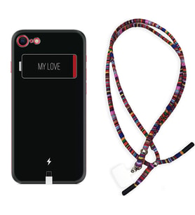 Apple iPhone 5 6 7 8 Plus Se XR Kılıf Boyun Asklı Rasta Silikon My Love 1402