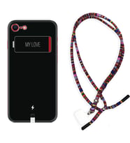 Apple iPhone 5 6 7 8 Plus Se XR Kılıf Boyun Asklı Rasta Silikon My Love 1402