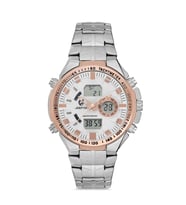 Joefox Erkek Kol Saati Dijital Analog Çelik Kordonlu Rose 1039 (Rose - Gümüş)