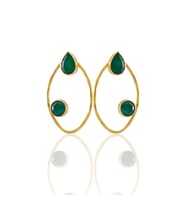 Kadir Jewellery 22 Ayar Altın Kaplama Geometrik Küpe -El İşçiliği Ve Hipoalerjenik Küpe