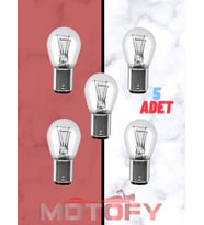 MOTOSİKLET OTOMOBİL STOP SİS AMPÜLÜ ÇİFT DUYLU TİP (5 ADET)