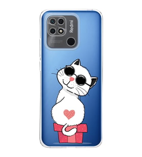 Redmi 10c Uyumlu Kamera korumalı Kapak Coolcat Tasarımlı  Şeffaf Kılıf