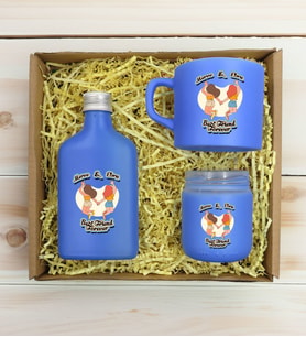 BK Gift Kişiye Özel İsimli DTF Best Friend Temalı Mavi Kahve Fincanı & Kolonya & Mum Hediye Seti-6, Arkadaşa Hediye, Doğum Günü Hediyesi
