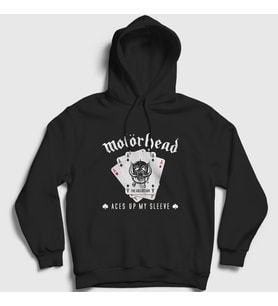 Presmono Unisex Siyah Aces Motörhead Kapüşonlu Sweatshirt 68317tt